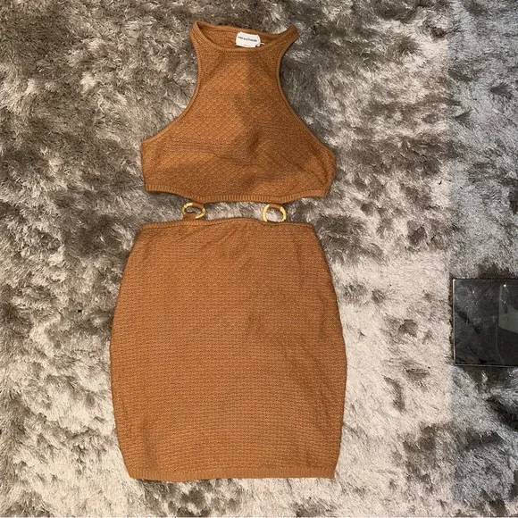 lovers and friends brown dress Iris Long Sleeve Satin Maxi Dress - Dark Chocolate main image 0